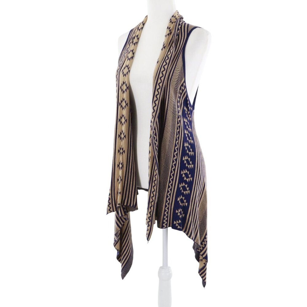 Oona & Maud Vest Womens‎ L Tan Southwestern Transitional Tribal Serape Country